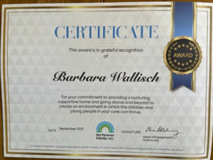 Certificate for Barbara Wallisch